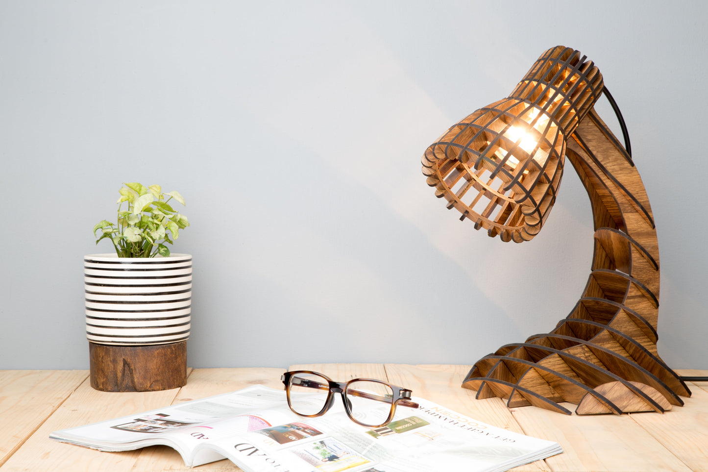 Wooden Desk Light Without Bulb